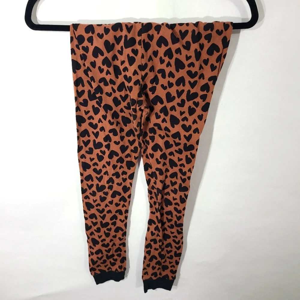 Carter's Kids‎ Girls Size 10/10A Brown and Black 2-Piece PJ Set with Hearts
